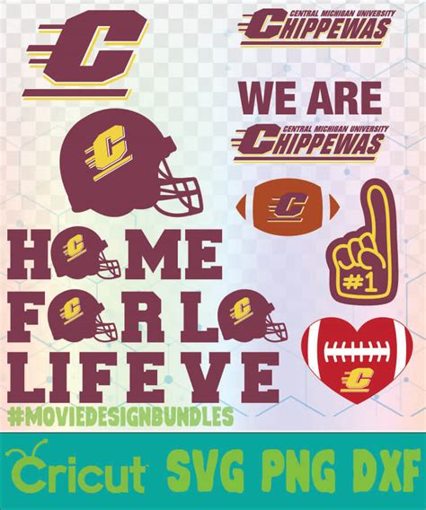 CENTRAL MICHIGAN CHIPPEWAS FOOTBALL NCAA LOGO SVG, PNG, DXF - Movie ...