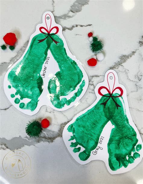 Kids' Crafts Paper, Party & Kids Kits Footprint Keepsake Christmas DIY ...