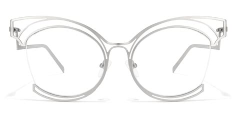Maggie - Cat Eye Silver Eyeglasses | Vooglam