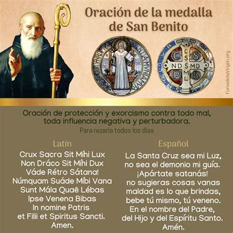 Oración de la medalla de San Benito | Oraciones, San benito, Latin español