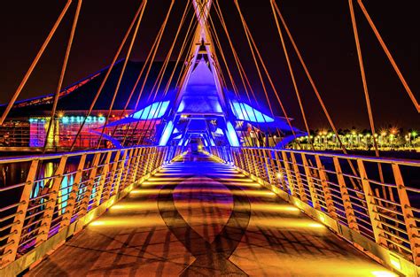 Tempe Town Lake Pedestrian Bridge Photograph by Paul LeSage - Fine Art America