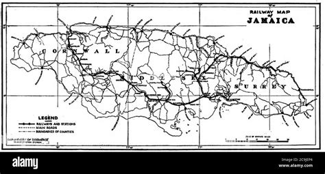 Jamaica rail map 1925 Stock Photo - Alamy