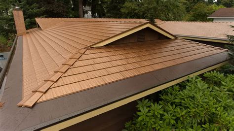 Bellevue, WA - Aged Copper Cedar Shingles — Interlock Metal Roofing