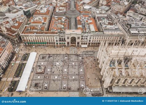 Aerial View of Piazza Del Duomo Stock Photo - Image of landmark, gothic ...