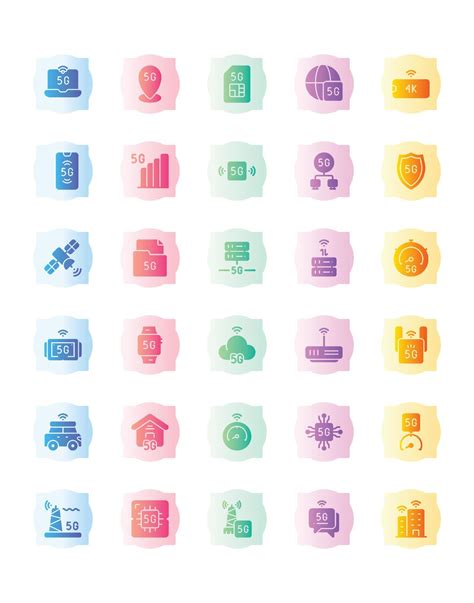 5G Icon Set 30 isolated on white background 7331788 Vector Art at Vecteezy