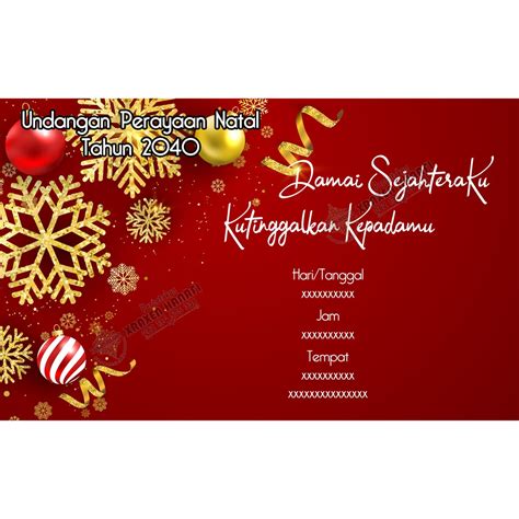 Jual Kartu Undangan Natal /Christmas Murah Full Colour Indonesia|Shopee ...