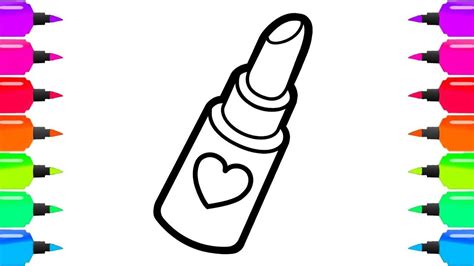 Coloring pages kids: Makeup Coloring Pages To Print Of Lipstick And Mascara