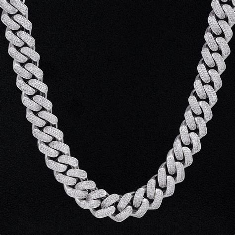 18mm Iced Out Diamond CZ Cuban Link Chain in White Gold for Men-KRKC&CO ...