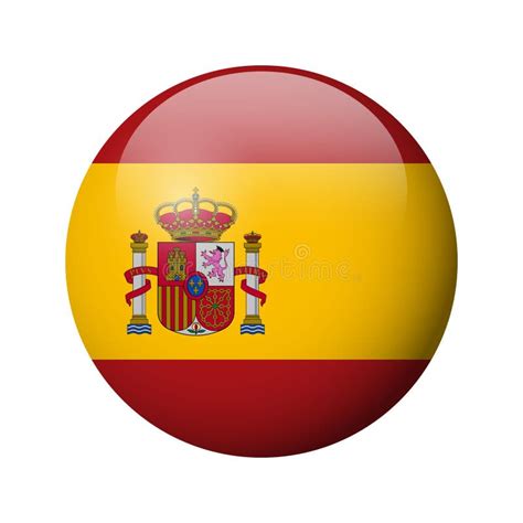 Glossy Circle Badge Flag of Spain Stock Illustration - Illustration of ...