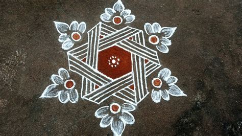 Easy star padi kolam || simple padi kolam design || aadi maatha kaavi ...