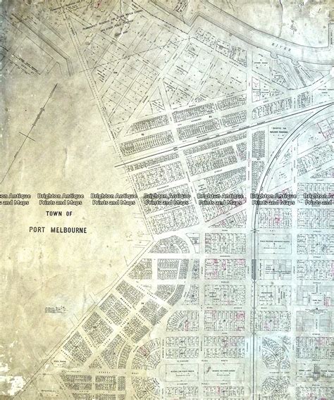 Antique Map 29-492 Port Melbourne street map c.1883 - Brighton Antique ...