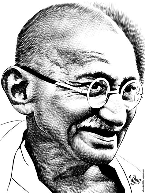 Ink drawing of Mahatma Gandhi | Mahatma gandhi, Gandhi, Portrait drawing