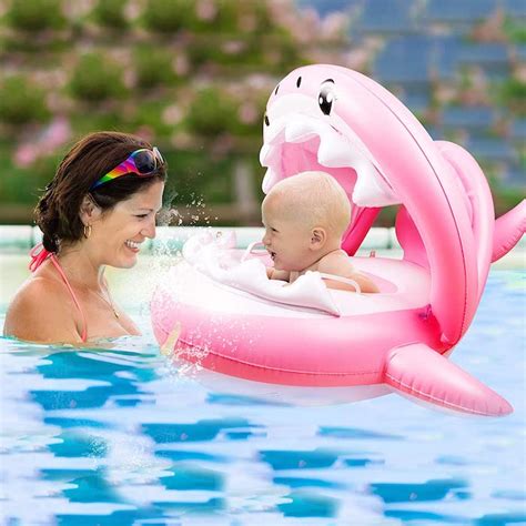 You Can Get A Baby Shark Style Pool Float That Has A Canopy Attached To Protect Your Baby From ...