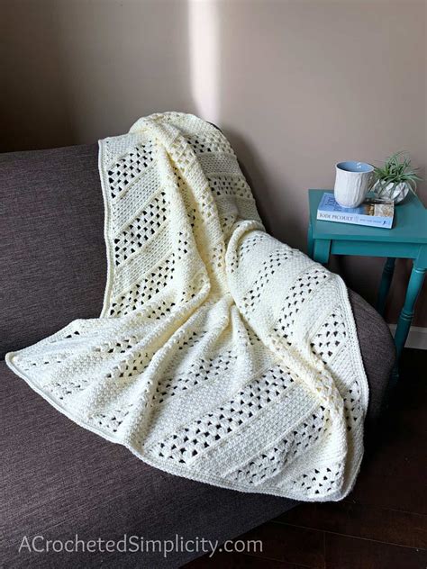 On the Bias Square Afghan - Free Crochet Blanket Pattern - A Crocheted ...