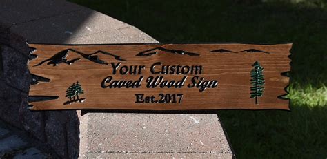 Carved wood sign live edge sign custom made outdoor decor | Etsy