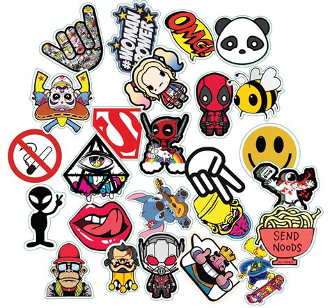 (25 Pack) Sticker Bomb Pack Variety Vinyl Car Sticker Motorcycle ...