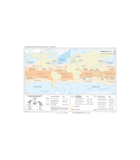 International Load Line Zones and Areas Map, 16th Edition 2019