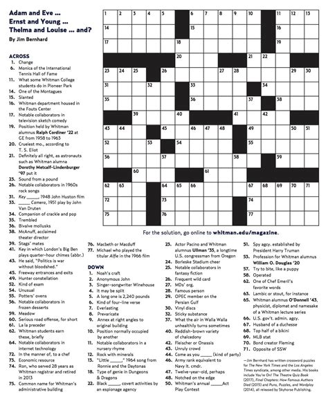 Crossword Puzzles Printable Free Adults Easy