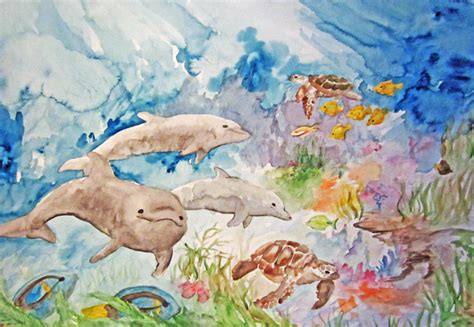 Sea Life Watercolor at PaintingValley.com | Explore collection of Sea Life Watercolor