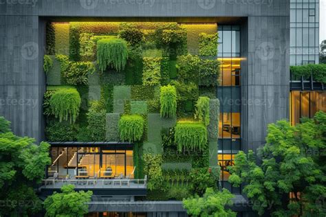 AI generated A minimalist office building exterior with integrated green spaces 41895635 Stock ...