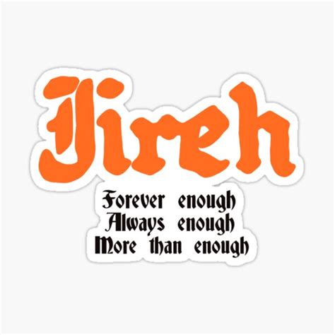 "Jireh" Sticker for Sale by Kwynnalge | Redbubble