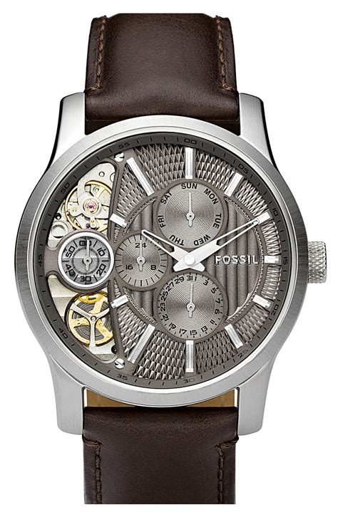 Fossil 'Twist' Leather Strap Watch | Nordstrom