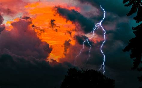 Orange Lightning Wallpapers - Top Free Orange Lightning Backgrounds - WallpaperAccess