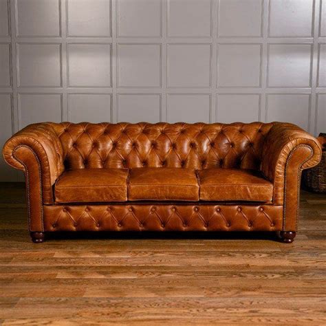 Birley Brown Leather Chesterfield Sofa | Brown living room decor, Brown leather chesterfield ...