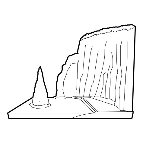 Sea cliff icon, outline style 15220911 Vector Art at Vecteezy