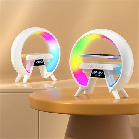 H1# Wireless Charging Night Light Lamp Bluetooth-Compatible Speaker RGB Lamp Bed | eBay