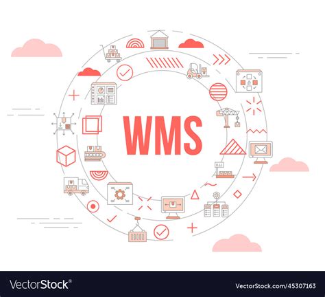 Wms warehouse management concept with icon set Vector Image