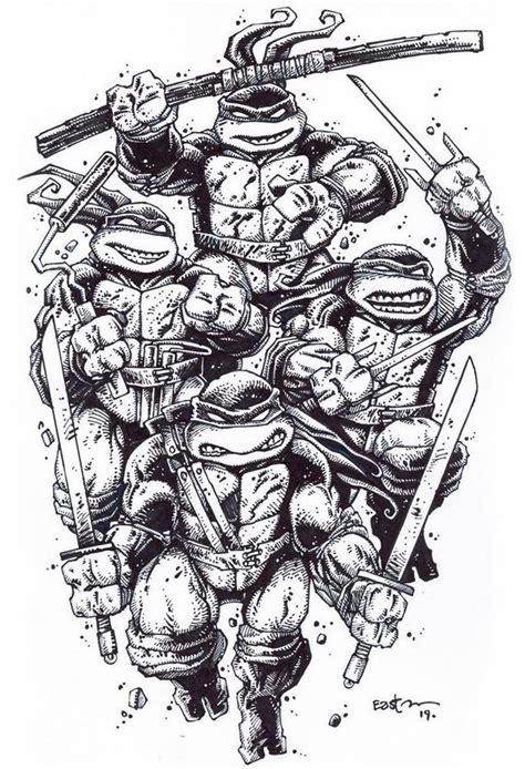 Awesome art by Kevin Eastman in motive of TMNT 35 anniversary - He still has it : r/TMNT