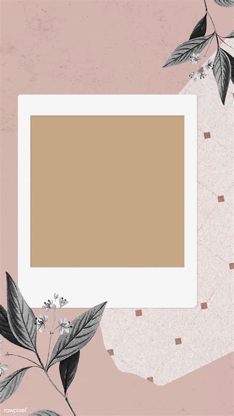 Blank collage photo frame template vector mobile phone wallpaper ...