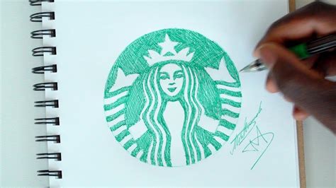 SKETCH SUNDAY #32 How To Draw The Starbucks Logo - DeMoose Art - YouTube