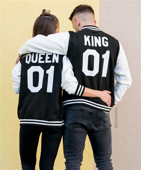 King 01 Queen 01 Varsity Jackets, Matching Couples, UNISEX