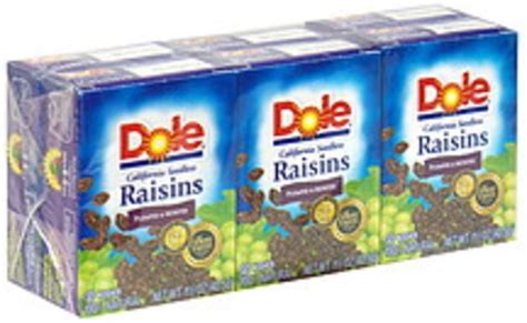 Dole California Seedless Raisins - 6 ea, Nutrition Information | Innit