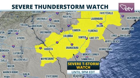 Severe Thunderstorm Watch Issued for Central Parts of the Palmetto ...