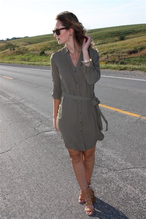 Green Military Shirt Dress - For The Love Of Glitter