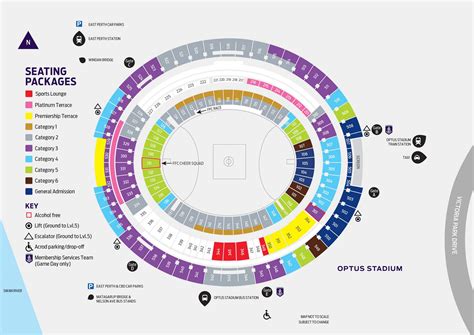 Perth Stadium Seating Plan - Seating plans of Sport arenas around the World