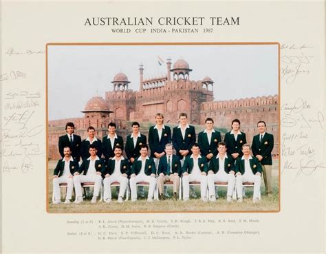 1987 Australian Cricket Team World Cup Winners Signed Photograph - Sporting - Cricket - Memorabilia