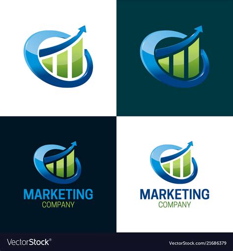 Marketing company logo and icon Royalty Free Vector Image