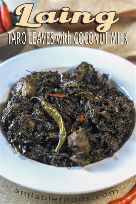 Easy Laing Recipe (Taro in Coconut Milk) | Amiable Foods