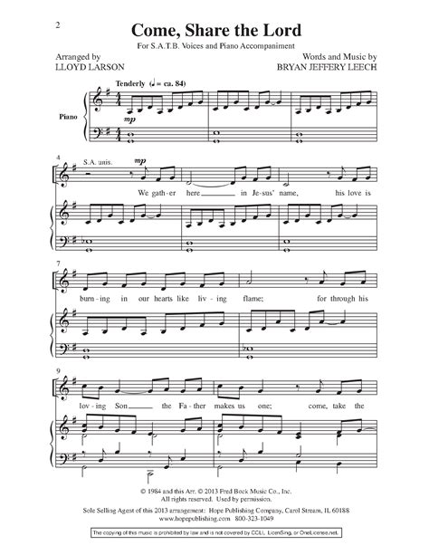 Come, Share the Lord (SATB ) by Bryan Jeffre | J.W. Pepper Sheet Music