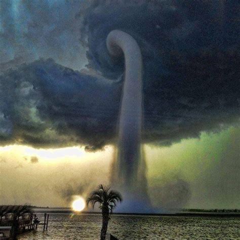 "A waterspout in Tampa, FL. Basically, these are tornadoes connected to a cumuliform clouds that ...