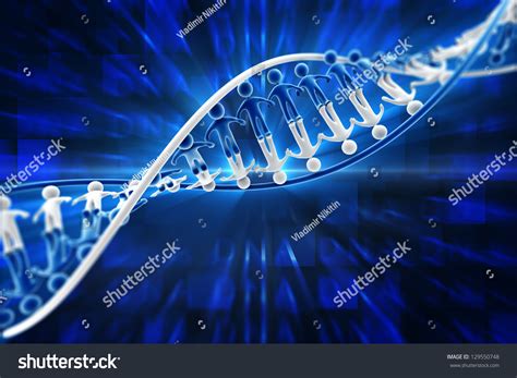 Three-dimensional model of a spiral of DNA in the form of abstract ...