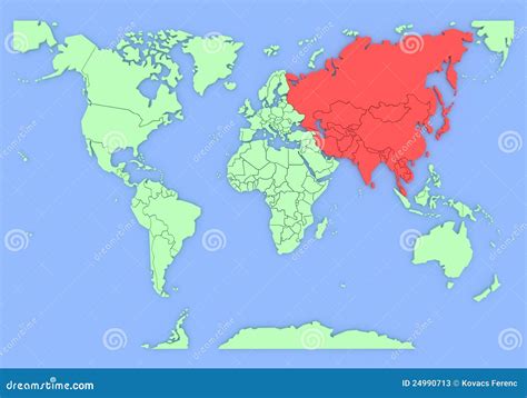 Three-dimensional Map Of Asia Isolated. 3d Stock Photos - Image: 24990713