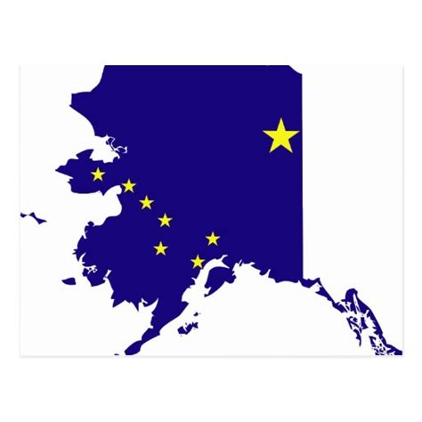 Alaska Flag Map Postcard | Zazzle