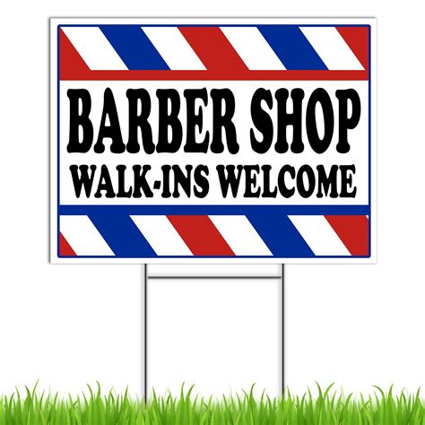 Buy Barber Shop Sign - 16 x 12 DOUBLE SIDED Walk Ins Welcome Barber ...