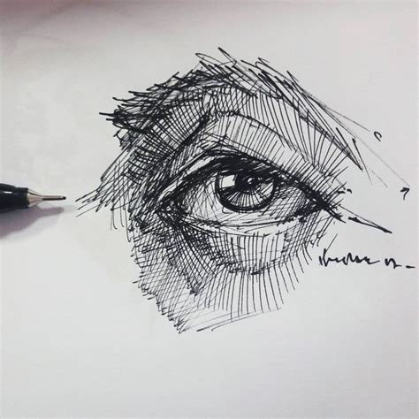 Eye drawing inkpen @burakgecgill.art | Eye drawing, Scribble art, Eye ...