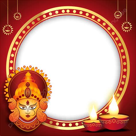 Twibbon Of Navratri Indian Festival Luxury With Durga Maa Face Vector, Navratri, Twibbon, Happy ...